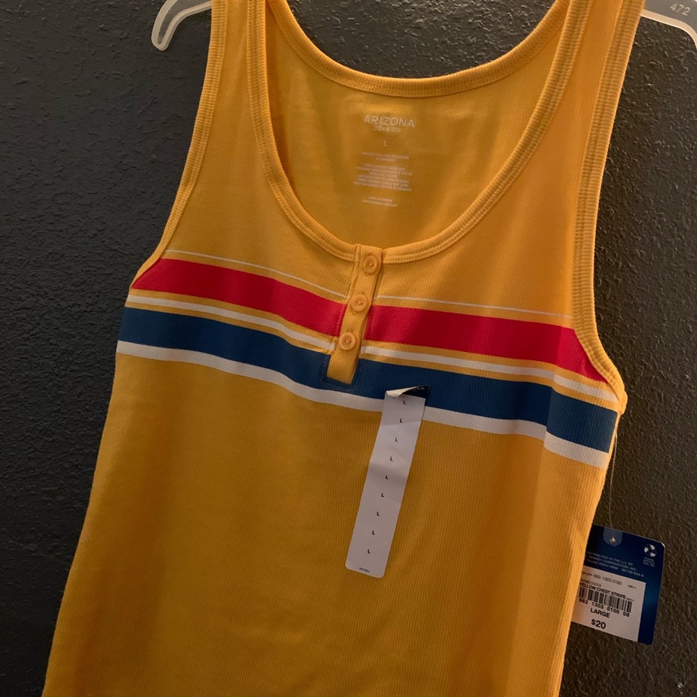 yellow tank top